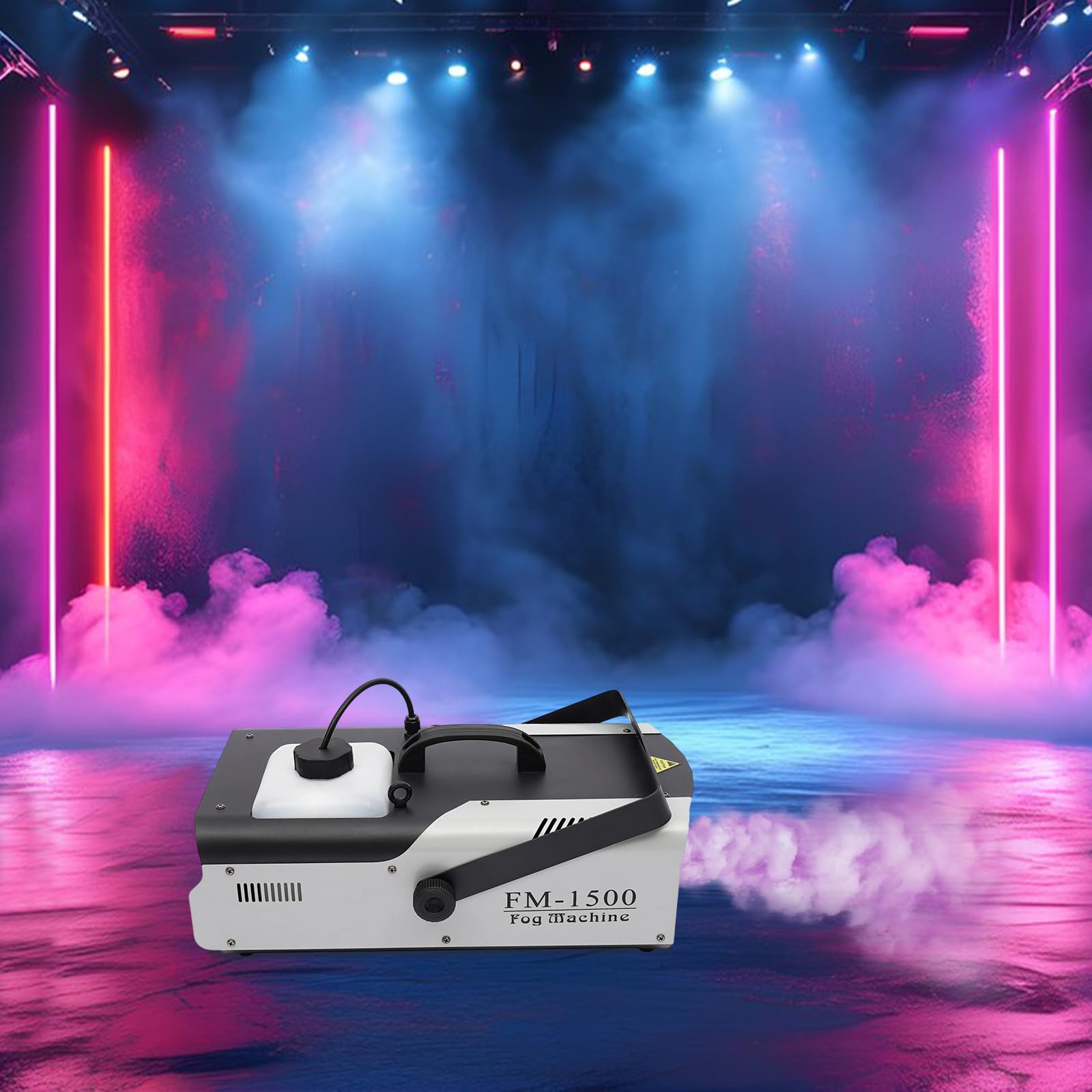 Nebelmaschine, 1500W Smoke Machine mit Funkfernbedienungen, 9×3W LED Licht, RGB Lichteffekt, 2.5L Tank Kapazität, für Partys, Hochzeiten, Bars und Tanzveranstaltungen