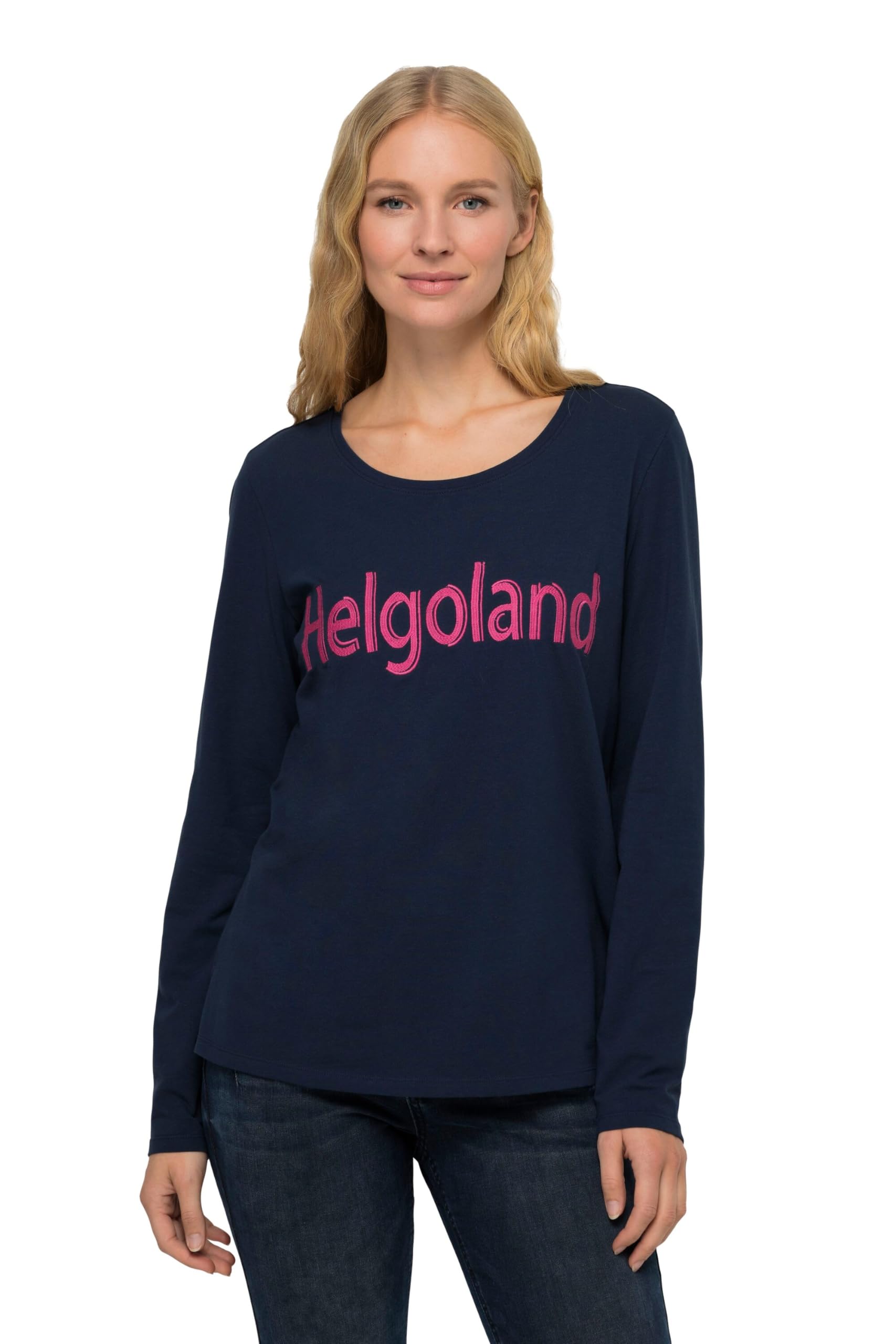 Laurasøn Langarm-Shirt, gestickter Schriftzug, Rundhals 824687