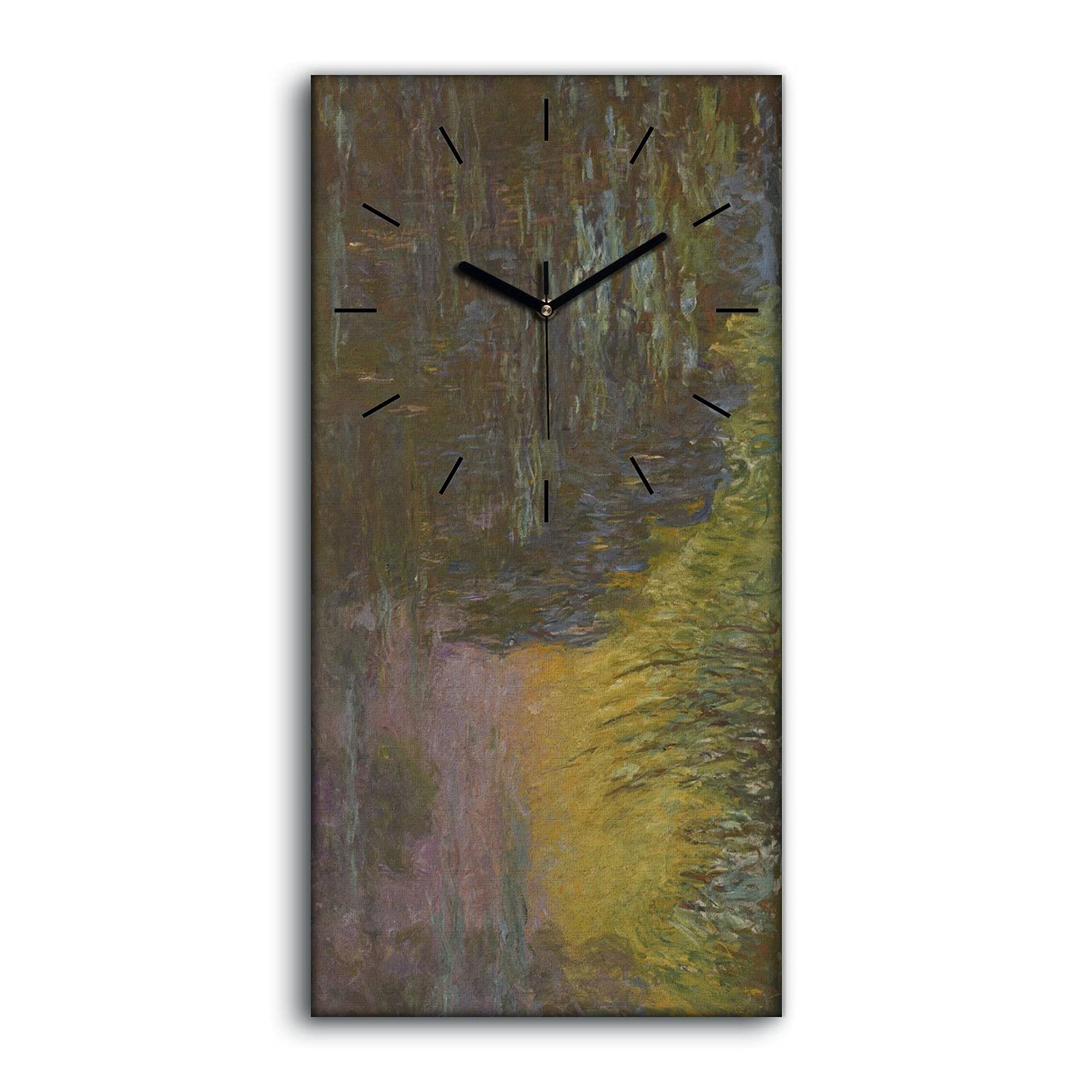 Horloge sur Toile Le Soleil Couchant des Lis d'Eau | Image Décoration 30x60cm sans Tic-Tac