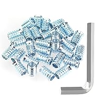 Vista 32 de Insertos Roscados 5/16"-18 x 25mm, Insertos de Tuerca, Insertos de Madera, Acero al Carbon Azul Chapado en Zinc, Insertos Roscados 5/18-18 con Llave