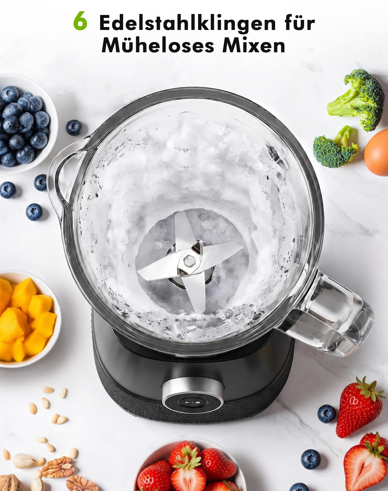 Mixer, Smoothie Maker, Standmixer, 1500 Watt Hochgeschwindigkeits Mixer Smoothie Maker mit 1,5L Glasbehälter, 600ml Flaschen BPA frei Tritan, einstellbare Geschwindigkeit für Smoothies, Mixen