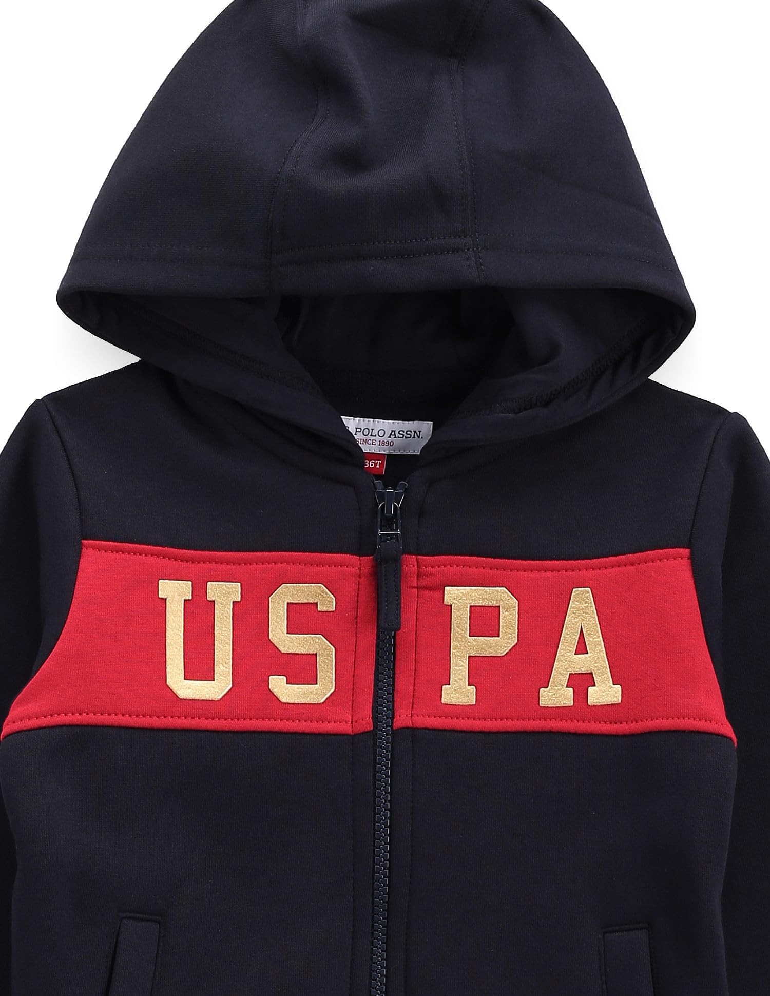 U.S. Polo Assn. Kids Regular fit Cotton Hooded Sweatshirts (UKSWS0158_Blue_12M) 1