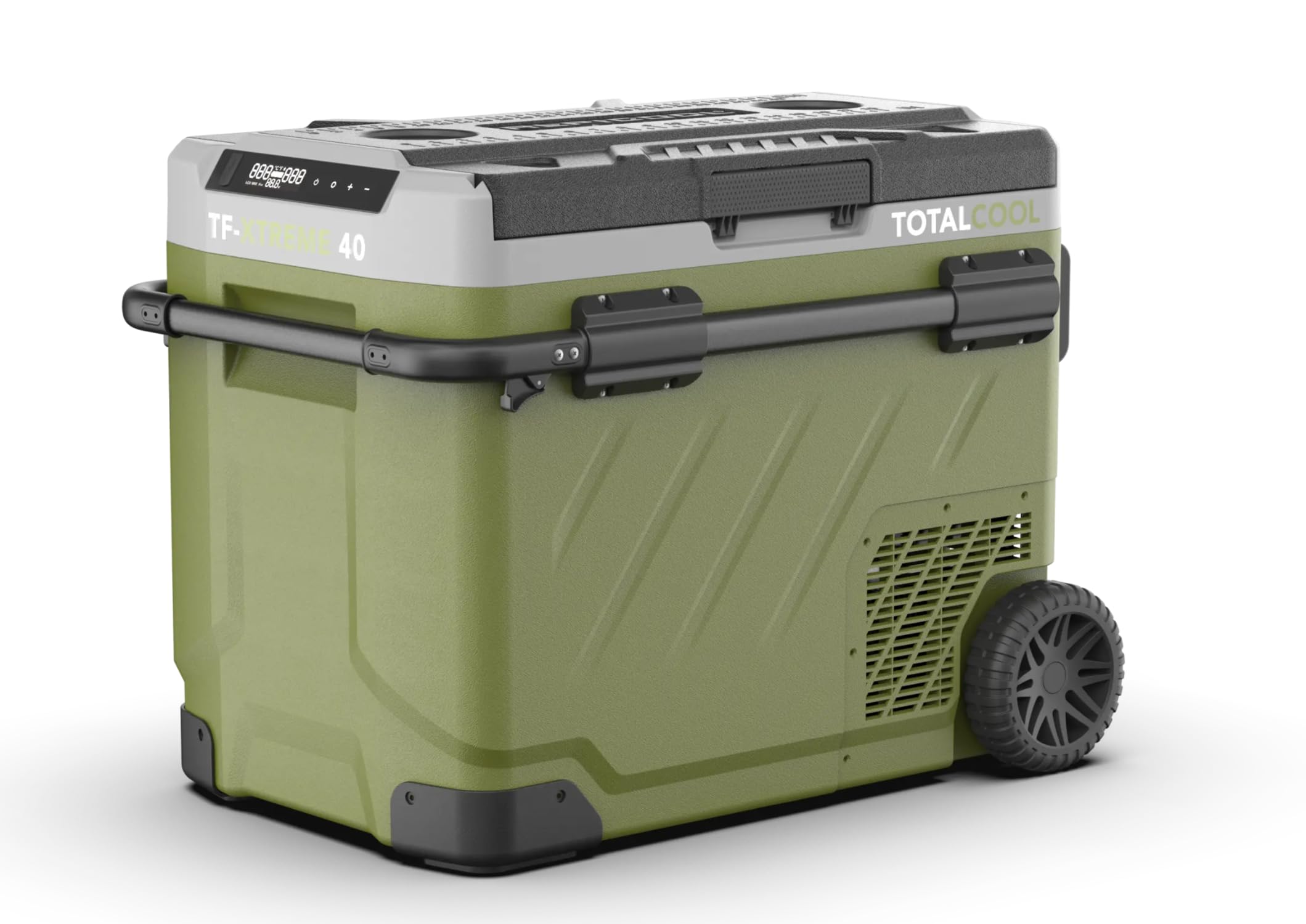 Totalcool TF-Xtreme 40 Grun | 12/24 Volt tragbarer Kühlschrank mit Gefrierfach | App-gesteuerte Kühlbox für Camping, Wohnwagen, Wohnmobil, Van-Life-Picknick, Off-Grid, Angeln