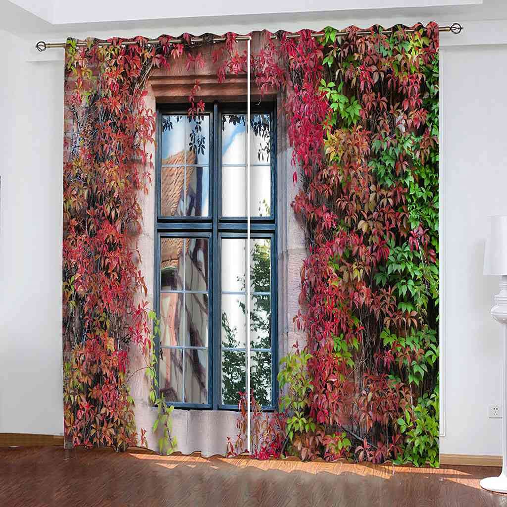 Rideau occultant thermique vigne verte 200x160cm isolation phonique salon