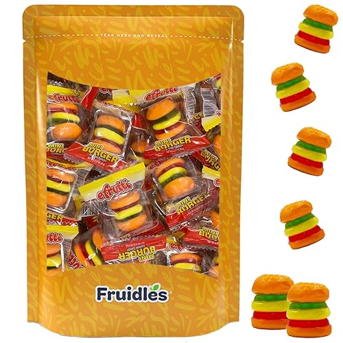 Miniatura 1 de Hot Dogs and Burgers Gummies Candy, suaves gomitas masticables (hamburguesas, paquete de 16)