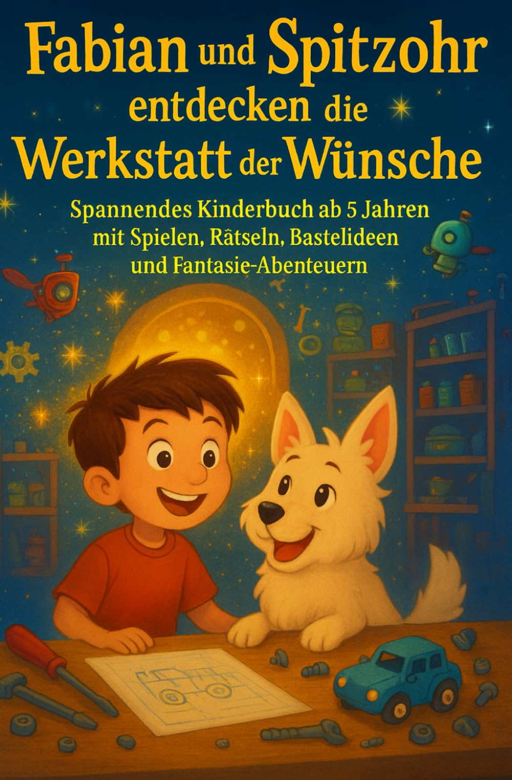 Fabian und Spitzohr entdecken die Werkstatt der Wünsche: Interaktives Kinderbuch ab 5 Jahren mit Maschinen, Rätseln, Bastelideen und Malspaß