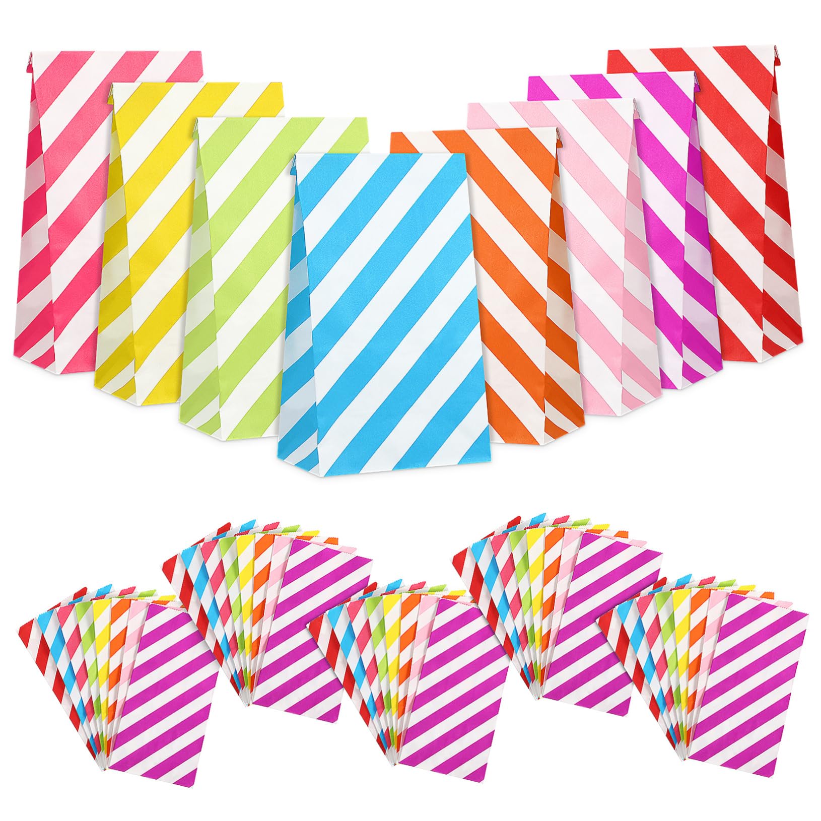 HAMPPLIES 80piezas Papel Para Bolsas De Dulces Pequeñas Bolsas De Fiesta De Colores Para Golosinas De Obsequio Para Fiestas