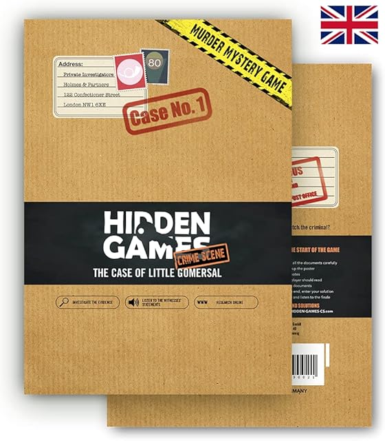 Hidden Games Crime Scene - Case No. 1 - THE CASE OF LITTLE GOMERSAL - British UK - Realistic crime scene game, exciting detective game, Murder Mystery game