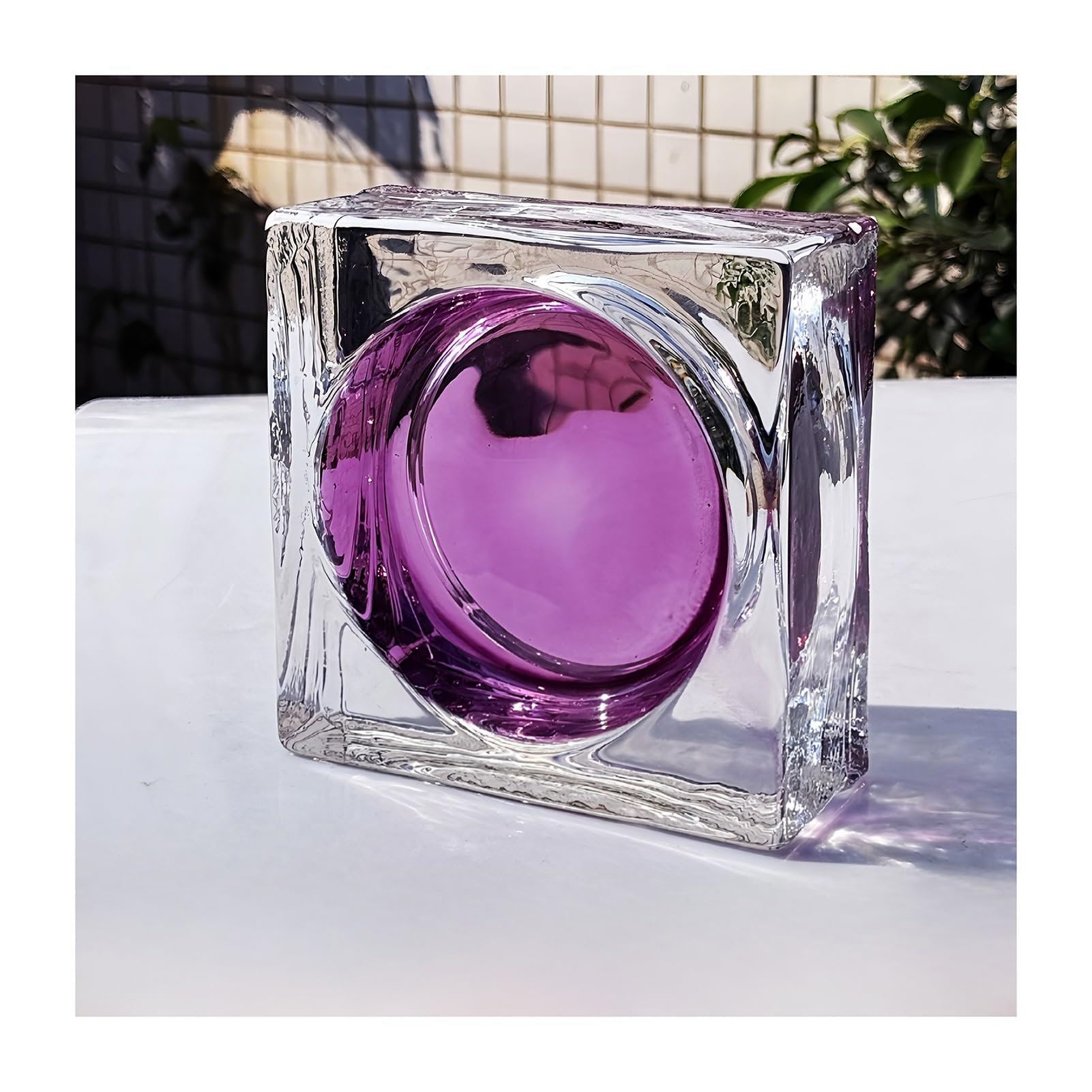 Amazon.co.jp: ガラスれんが 透明な色のガラスブロックはプライバシーを保護します。クリスタルレンガの正方形のガラスタイルは、家庭やホテルの 装飾に最適です。(Purple) : DIY・工具・ガーデン ガラスれんが プライバシー保護のための正方形透明ガラスレンガ、家庭用バスルーム寝室ホテル装飾用中空ガラスブロック
