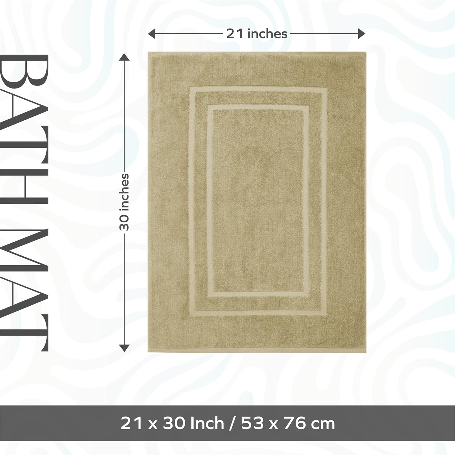 Feather & Stitch - Tappeto da bagno in lino, 2 pezzi, 100% cotone, ultra morbido, per doccia, camera da letto, soggiorno, cucina, assorbenti d'acqua, asciugatura rapida e spessi tappetini
