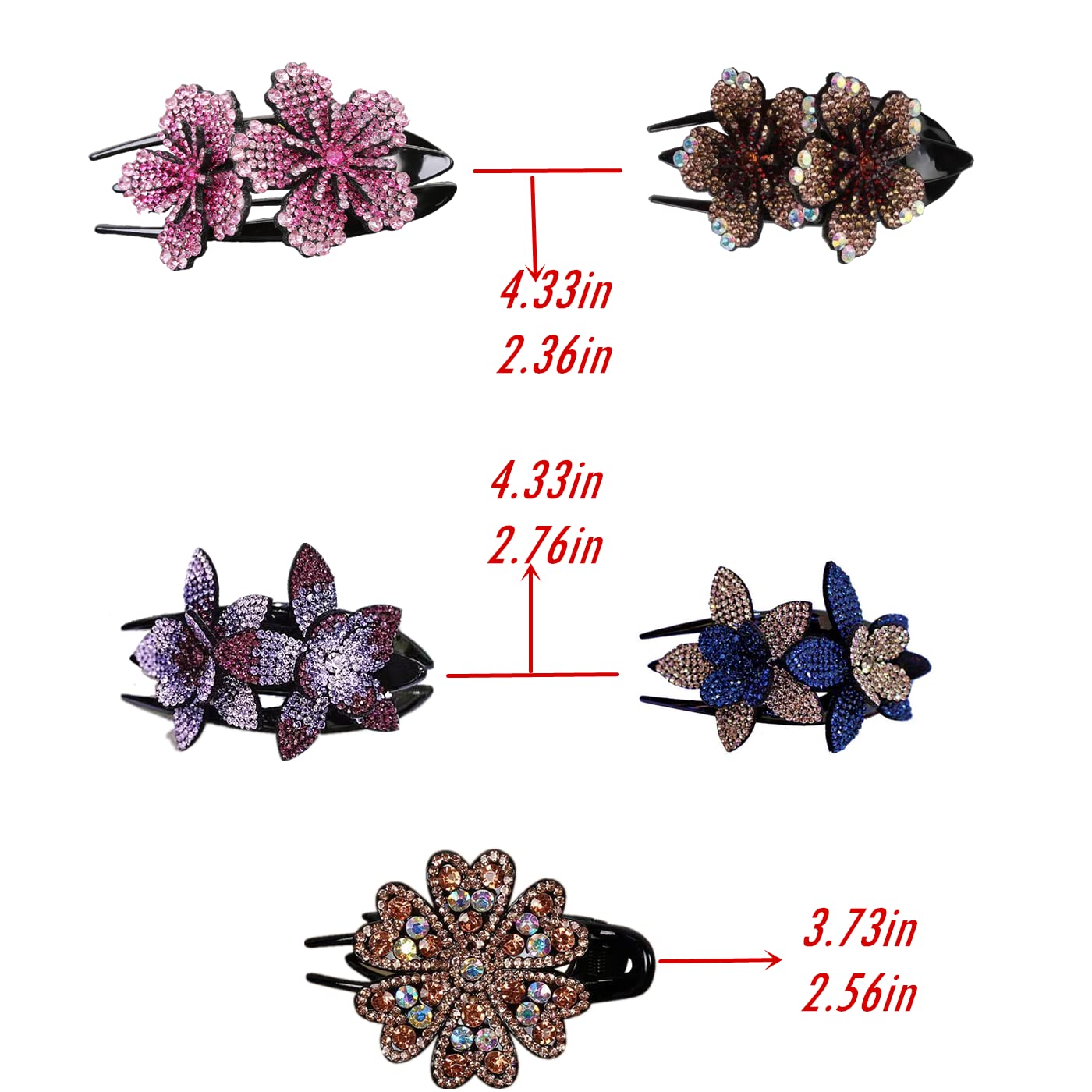 Amazon.com : 5 Pcs double flower decorative jeweled 