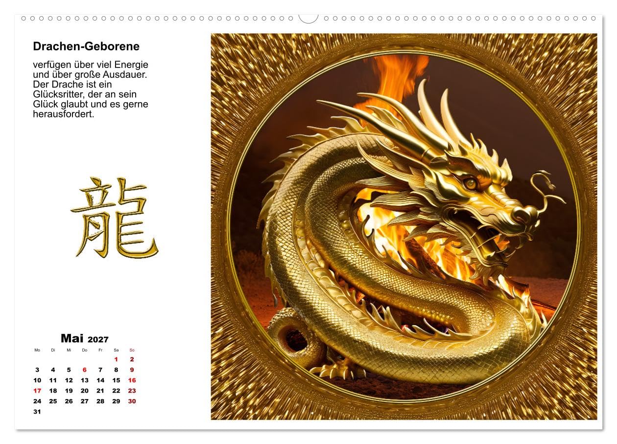 Chinesische Sternzeichen (hochwertiger Premium Wandkalender 2027 DIN A2 quer), Kunstdruck in Hochglanz: 2025 - das Jahr der Schlange (CALVENDO Hobbys)