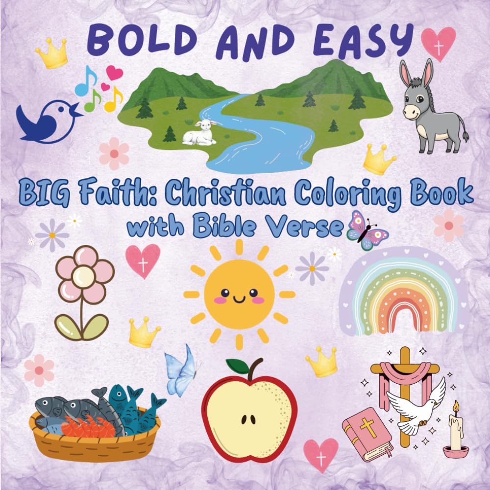 BIG Faith: Christian Coloring Book with Bible Verse: Bold and Easy