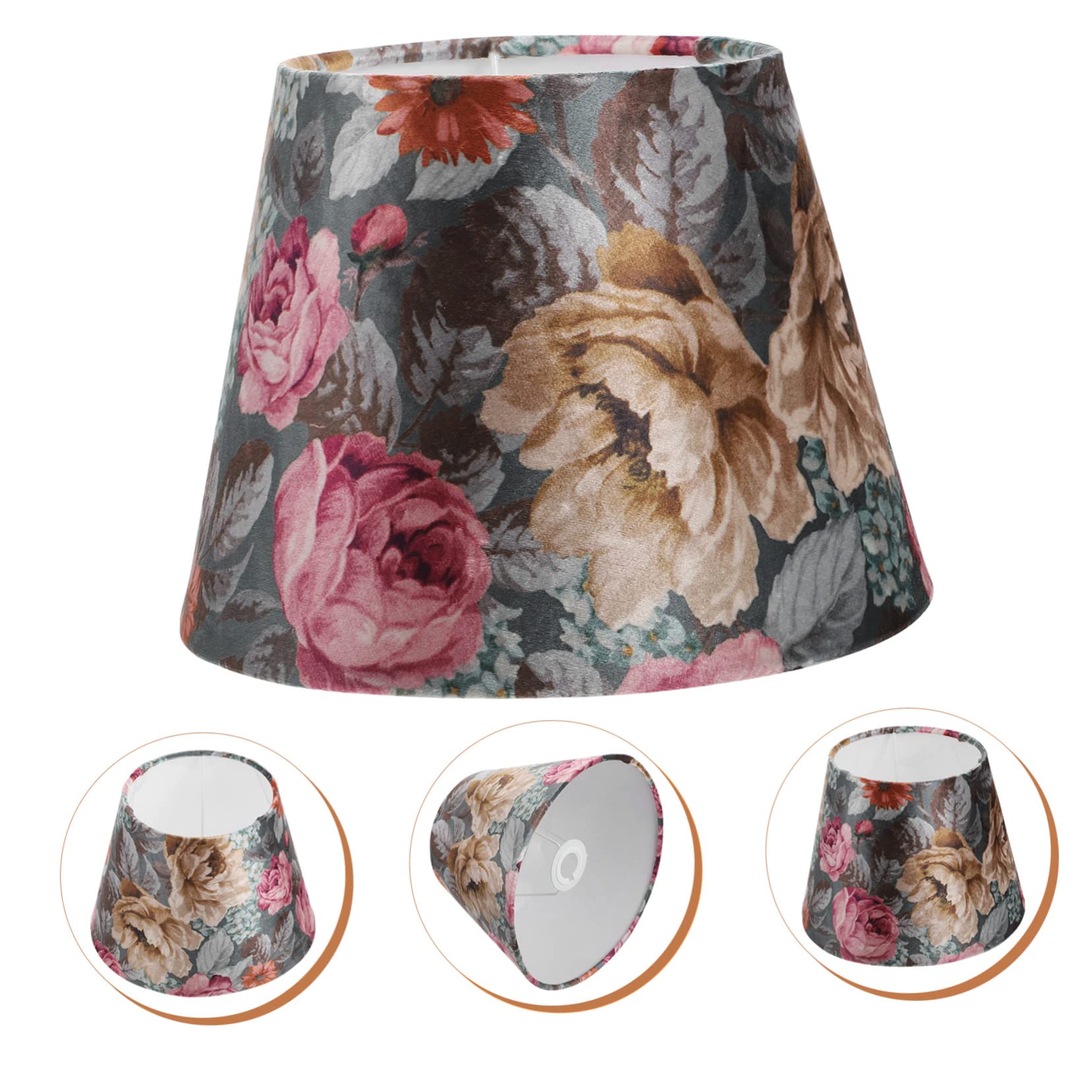 Abat-jour en Tissu Fleuri pour Lampe E27, Chambre et Salon