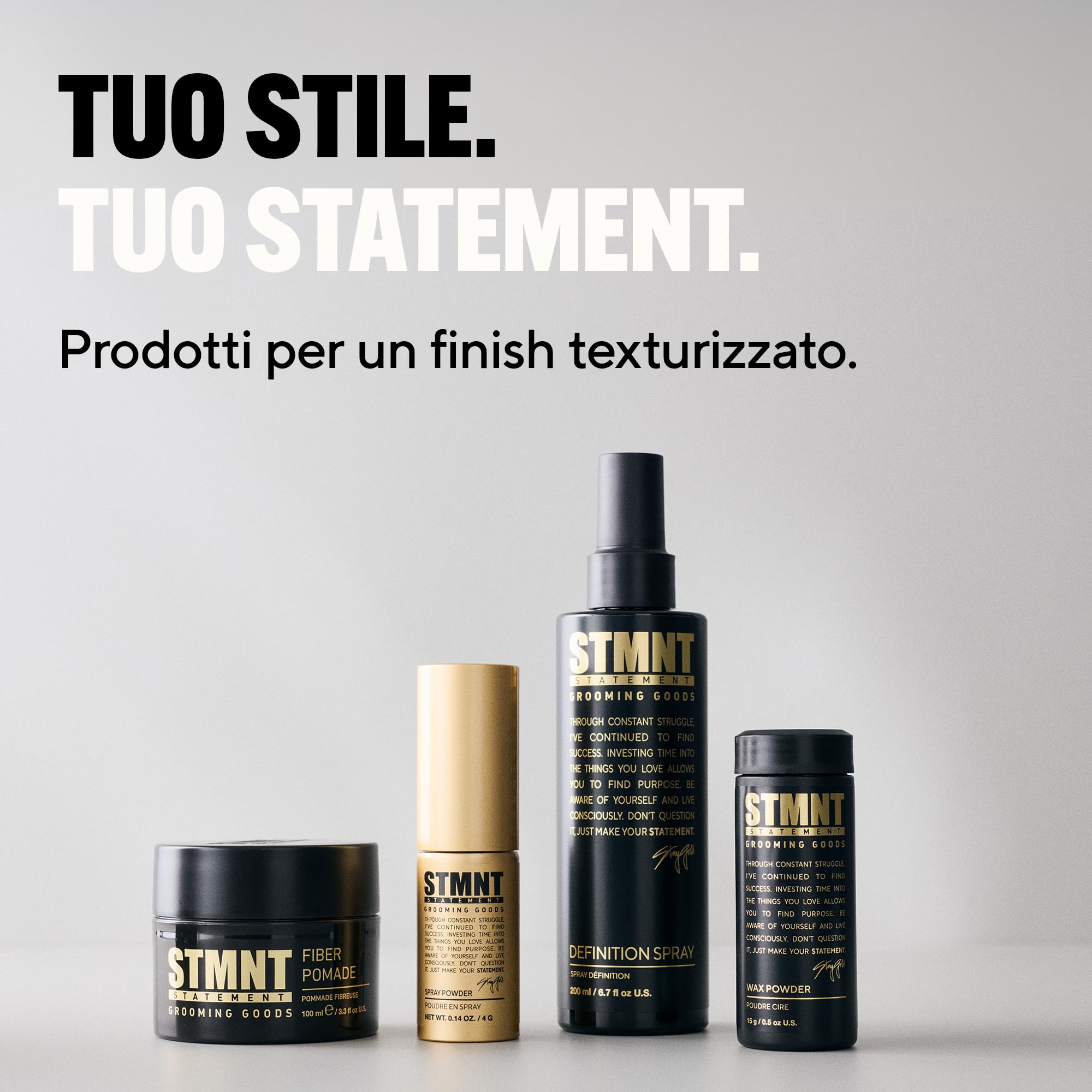 STMNT STATEMENT GROOMING GOODS Definition Spray - Spray Testurizzante - per Definizione - Volume Finitura Semi-matte Fissaggio - Zucchero Sale Glicerina - Formula Vegana 200 ml