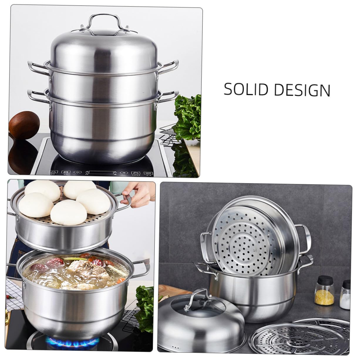 Dampfgarer für Hausgebrauch 28cm Edelstahl, Induktionsgeeignet
