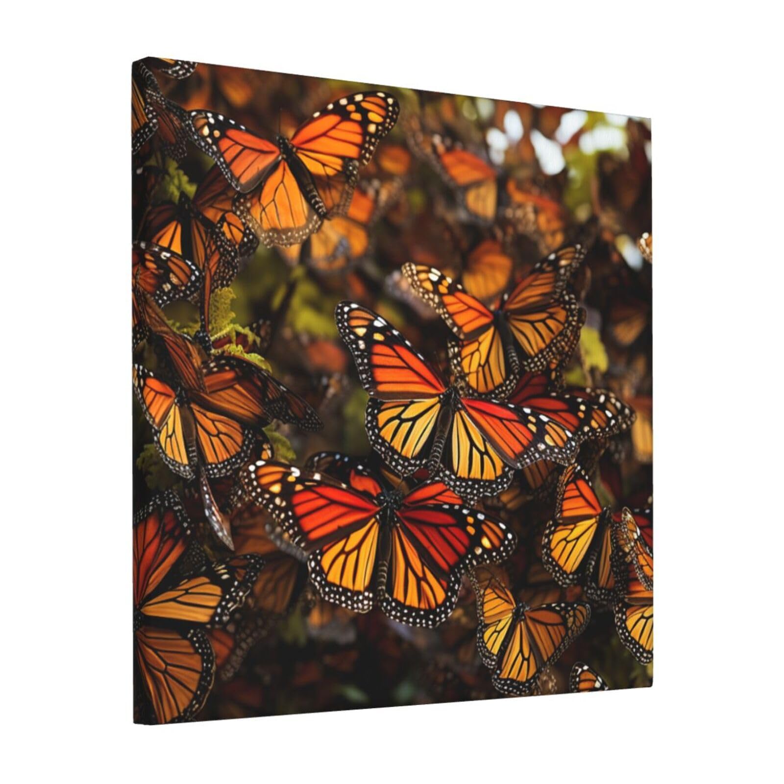FodPand Monarch butterflies Canvas Wall Art for Living Room Wall Decor 12"x12" Modern Artwork Painting Pictures Hanging Canvas Prints Aesthetic Wall Art for Bedroom Bathroom Office Wallart Decor