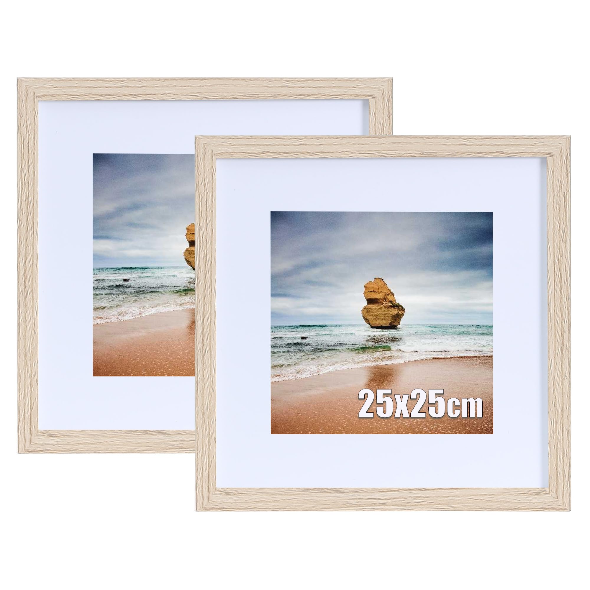 LYYYYX 25 x 25 cm Wooden Photo Frame with MDF Frame, Set of 2, for Certificates, Photos, Posters, Puzzles โ image 1