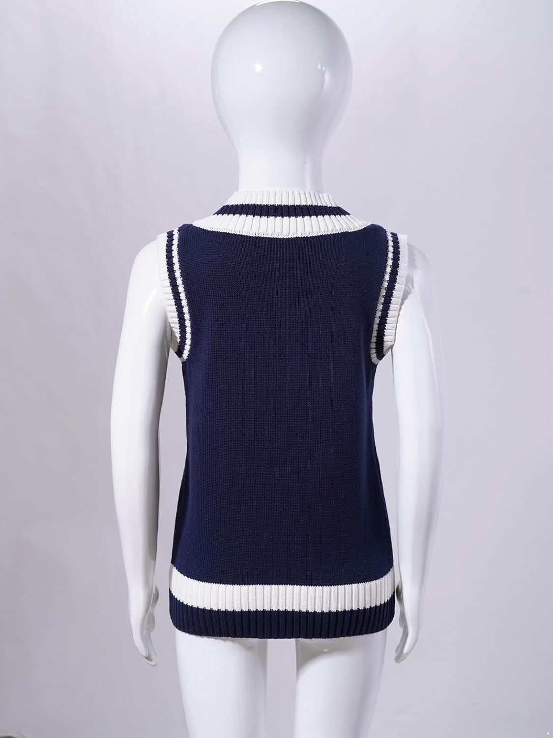 Girls Boys V-Neck Sweater Vest 100% Cotton Kids School Uniform Cable Knit Vest Casual Sleeveless Pullovers