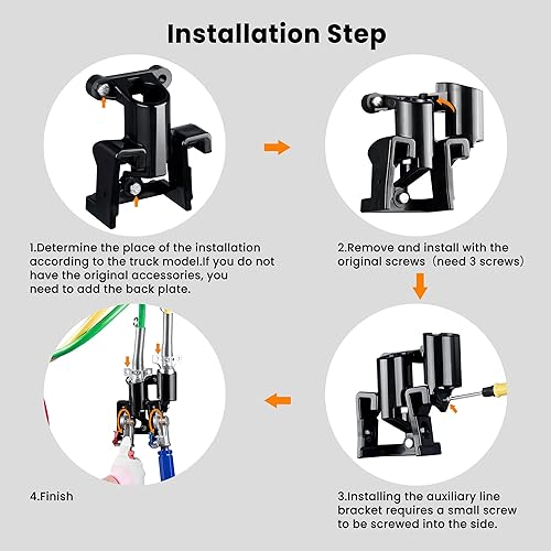 Miniatura 6 de Glad - Soporte de mano, Dazakoot 2 enchufes y 2 soportes Gladhand para semircamión, freno de aire en espiral y soporte organizador de cables de
