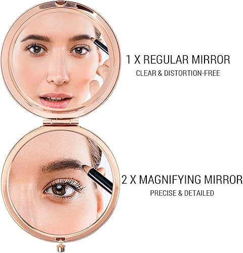 Miniatura 2 de Regalo de amistad espejo de maquillaje de viaje grabado en oro rosa amigos son como estrellas espejo cosmético de bolsillo compacto para amigos