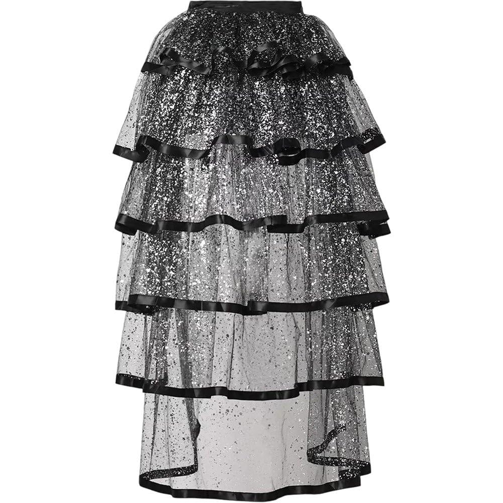 Jupe en tulle à volants ajustable pour costume cosplay et festival confortable