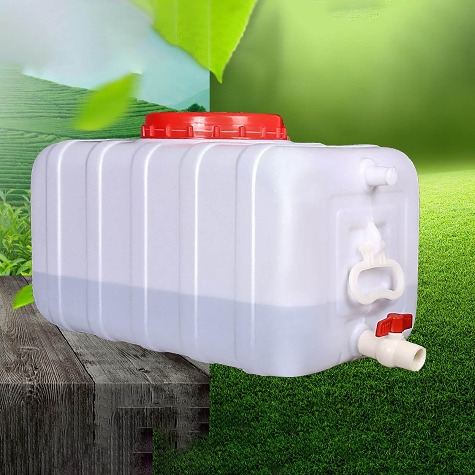 Plástico Portátil Bidón De Agua Depósito De Almacenamiento De Agua,con Grifo para Actividades Al Aire Libre Acampada Granjasjardines Acampada Caravanas(Size:13.2gallon-50L)