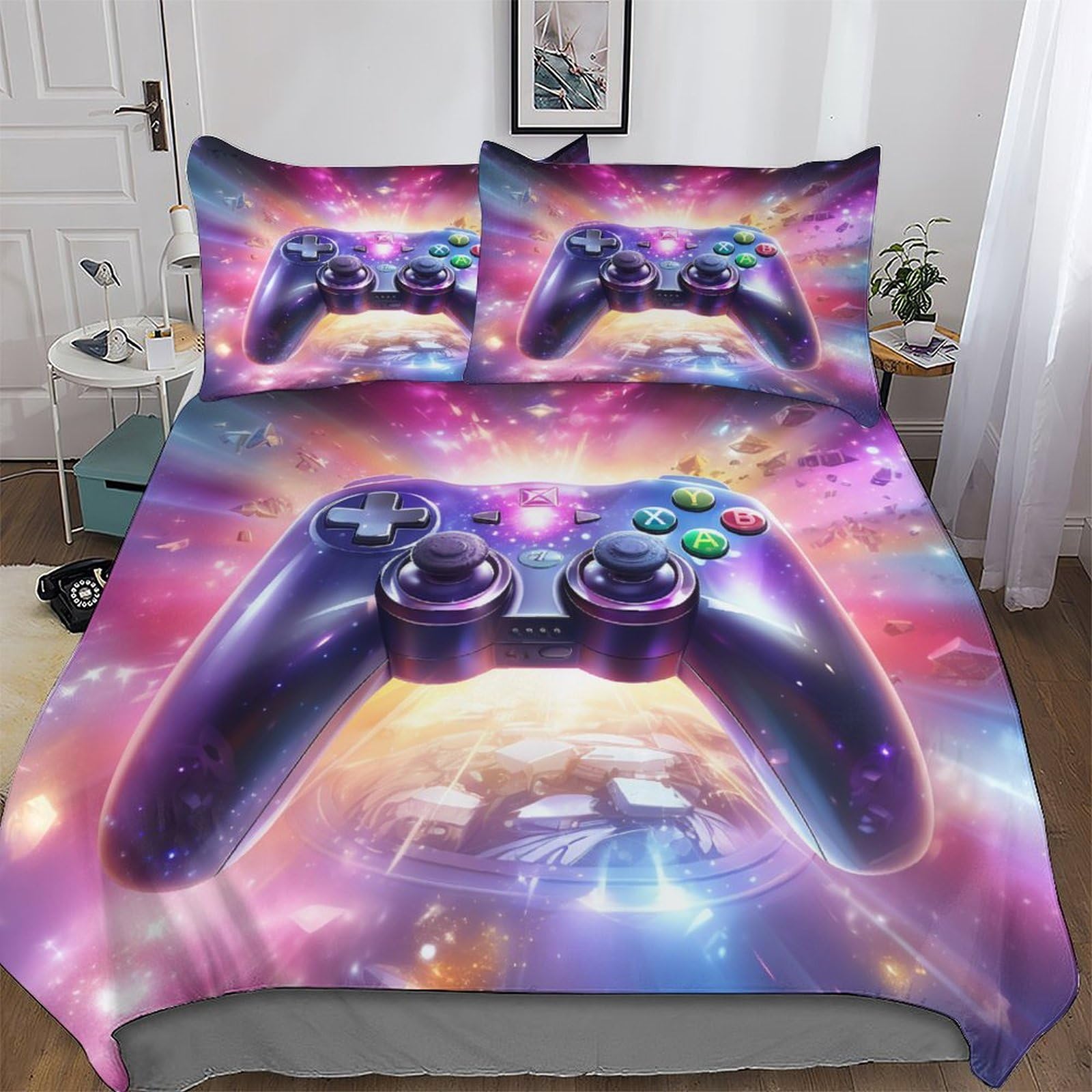 Parure de lit manette de jeu 200x200cm pour éliminer les allergies de nuit