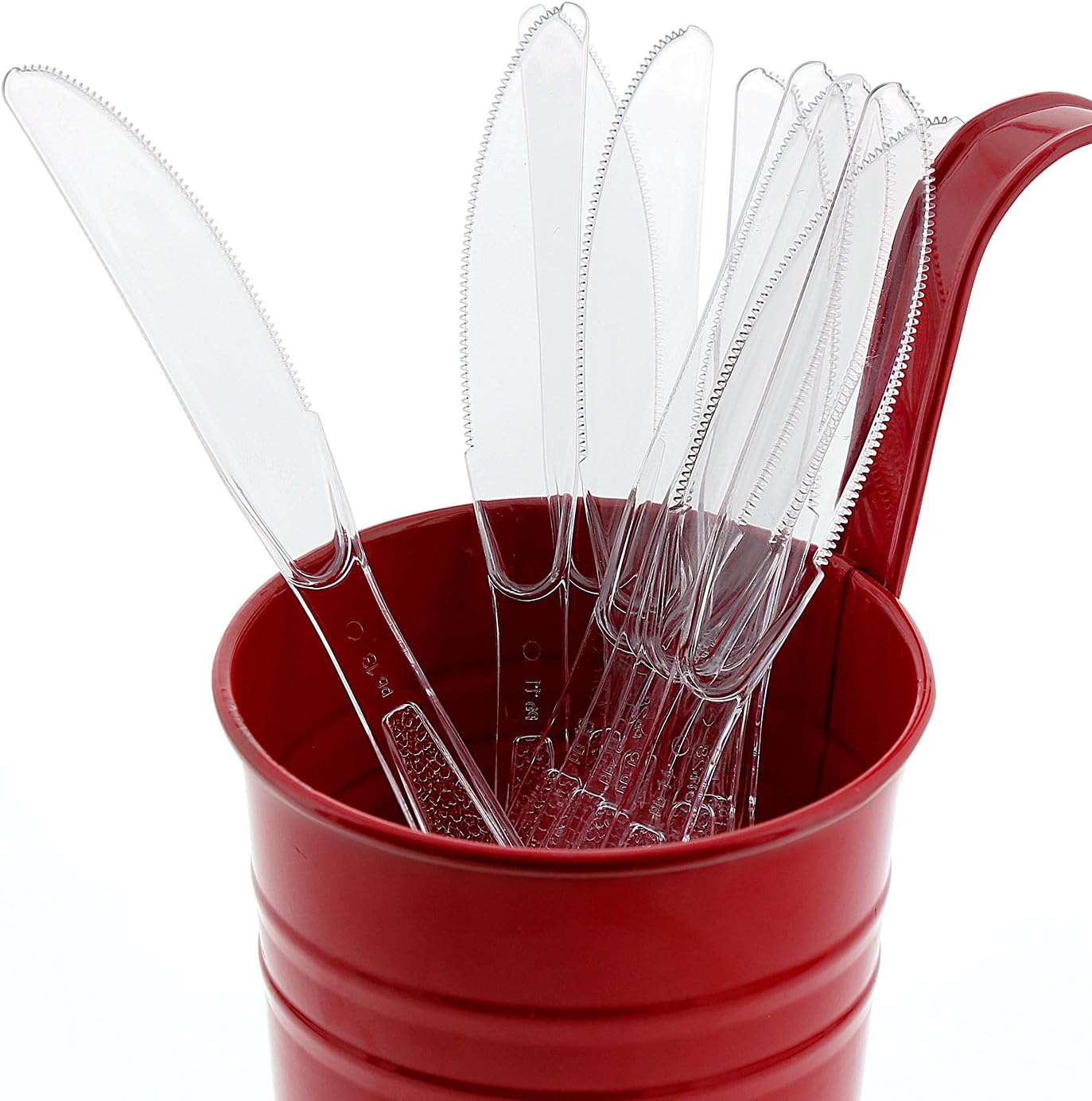 AmerCare Clear Heavy Weight Polystyrene Knives with Retail Packaging, Case of 1000