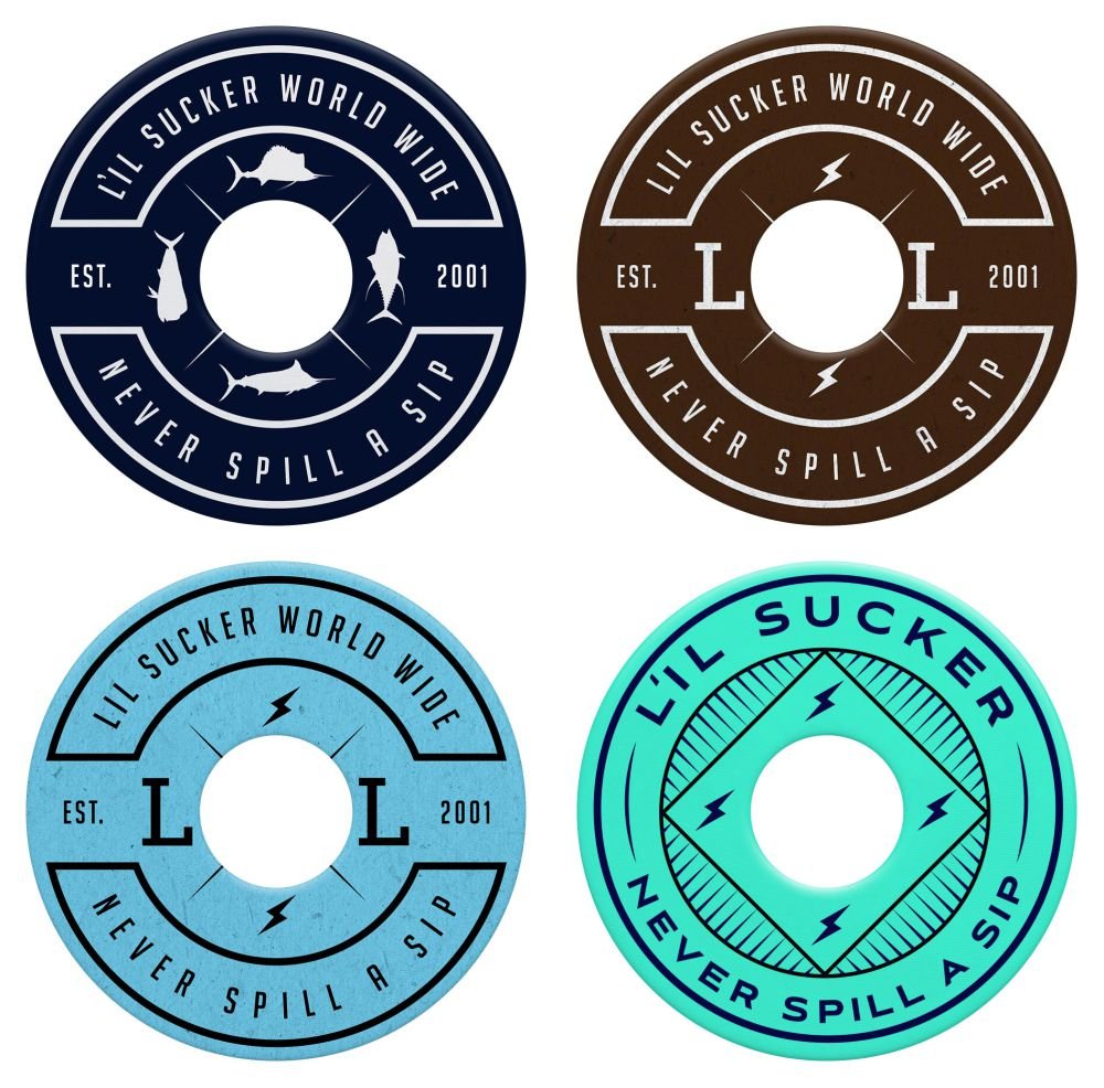 L’il Sucker Suction Rings, Drink Holders, Never Spill a Sip, Pack of 4