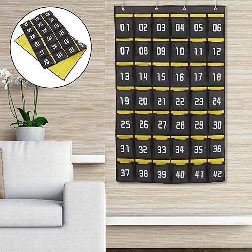 Miniatura 2 de Tabla de bolsillo numerada para calculadora de teléfonos, soporte de teléfono para aula, soporte colgante de armario, organizador de puerta de