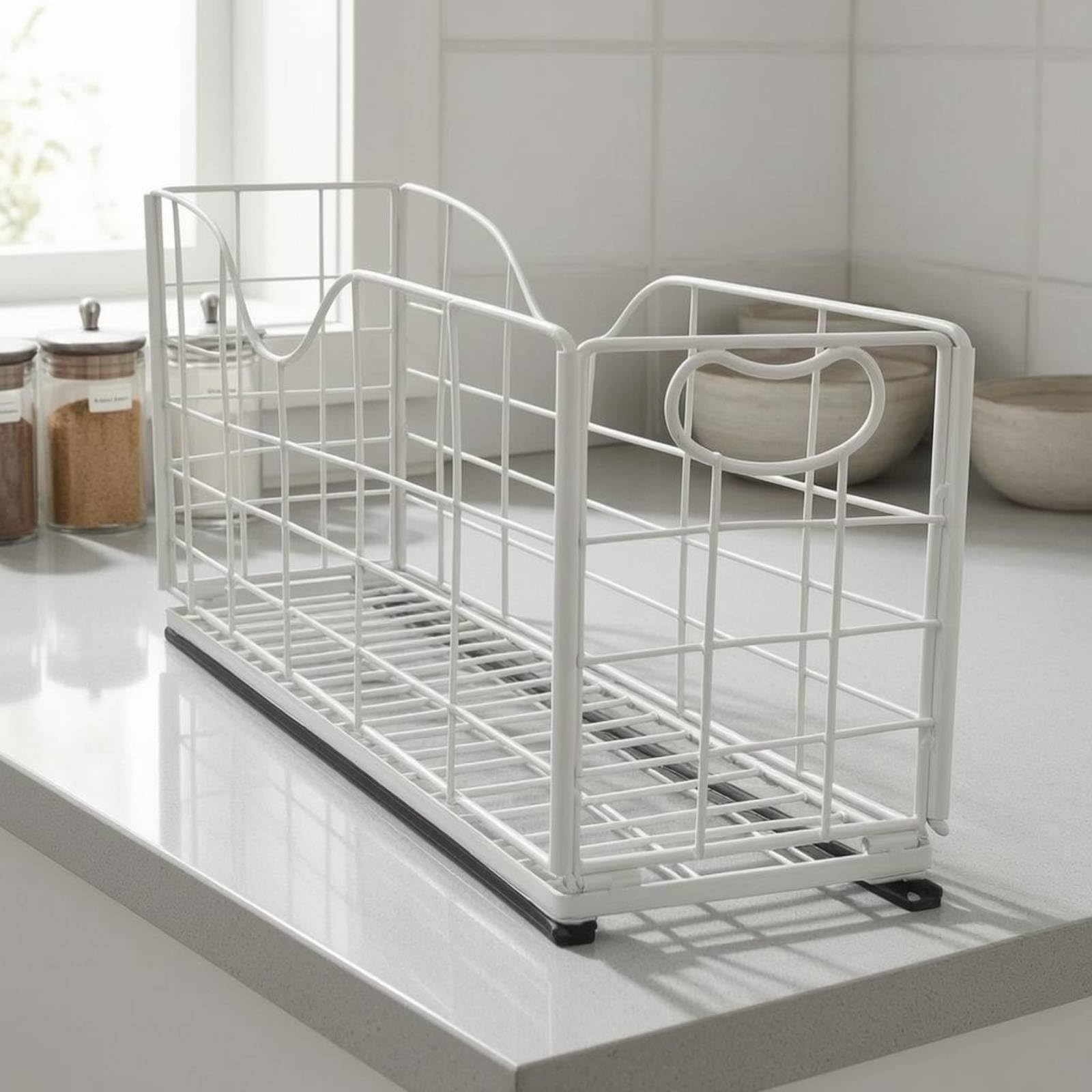 Qianly Cesto Scorrevole a Rete Scorrimento Scorrimento Scorrevole Cestino Estraibile Estraibile Armadio Manico Ovale Arredo Contenitivo per Cucina