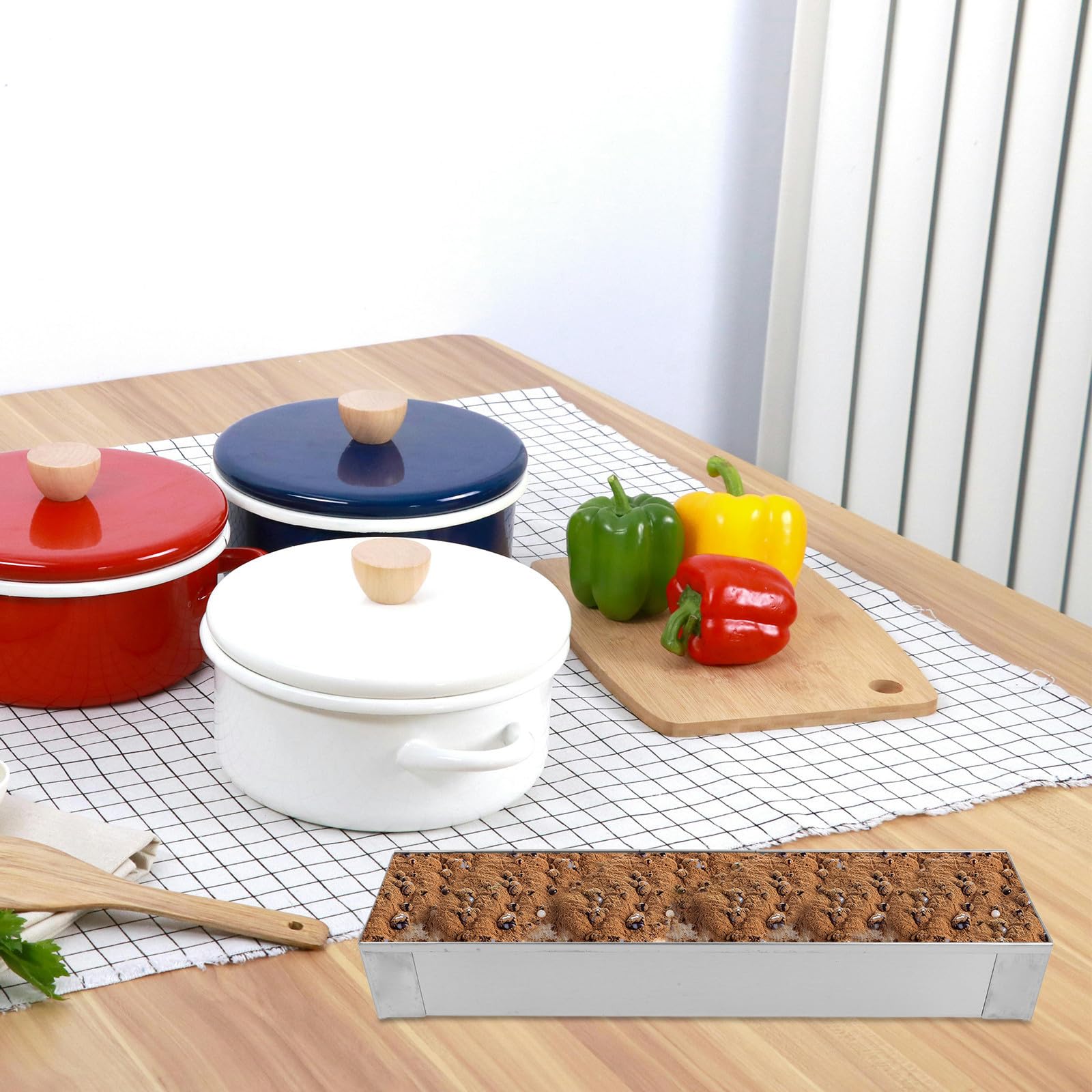 TIDTALEO Molde Rectangular de Acero Inoxidable con Tapa y Medidas Grabadas, Bandeja para Pasteles y Postres Versátil para Repostería Profesional y Casera