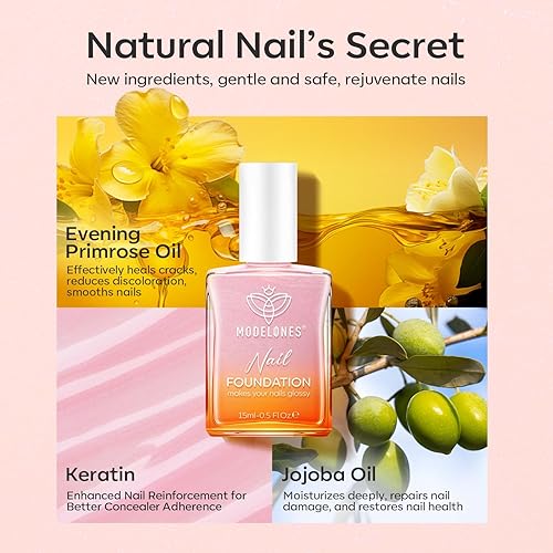 Miniatura 6 de modelones Fortalecedor de uñas, esmalte de uñas rosa brillante, reparación de uñas para uñas dañadas, endurecedor de secado al aire, esmalte de