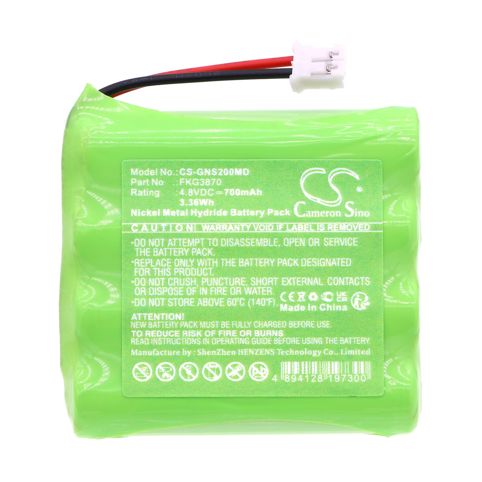 TECHTEK Batteria 700mAh compatibile z Globus A3R, Duo Tens, Elite SII, Genesy S2