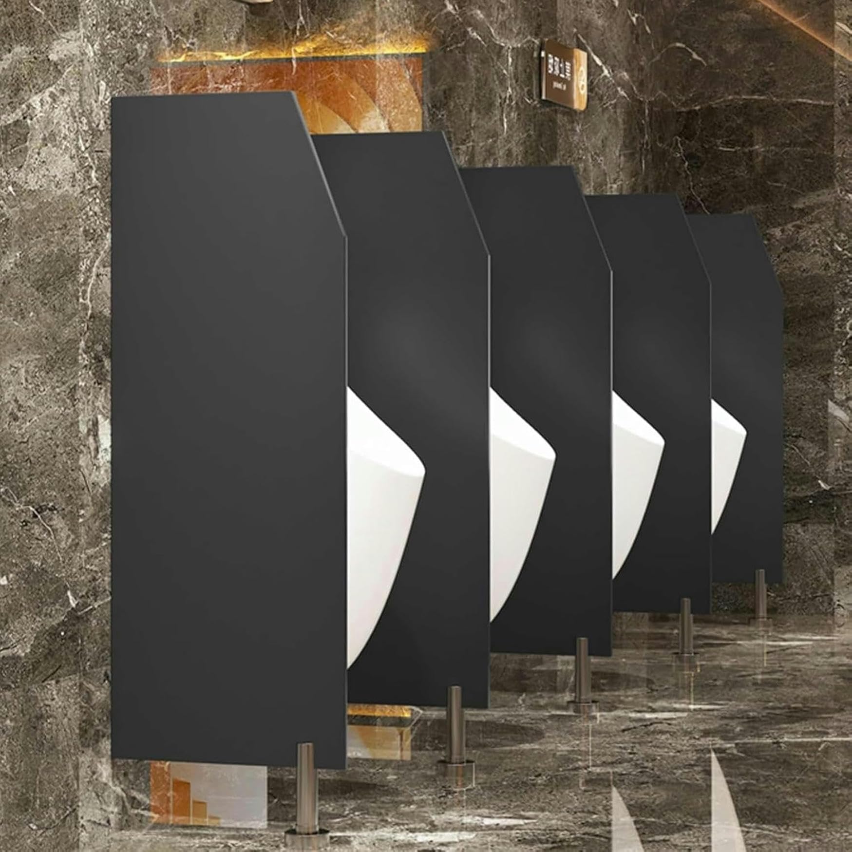 SXDMOUBK Urinal Partition, Public Toilet Urinary Deflector Screen, Wall Dividing Partition, Deflector Board with Stainless Steel Accessories