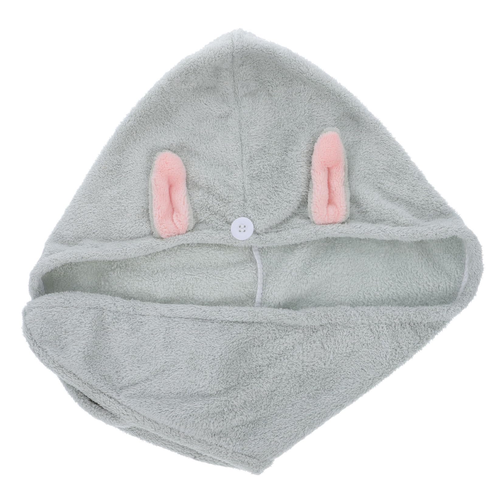 Housoutil 3pezzi Cappello Asciugacapelli Super Assorbente Forma Di Orecchie Di Coniglio Asciugamano Morbido e Leggero Per Asciugare Per Uso Domestico e Viaggi