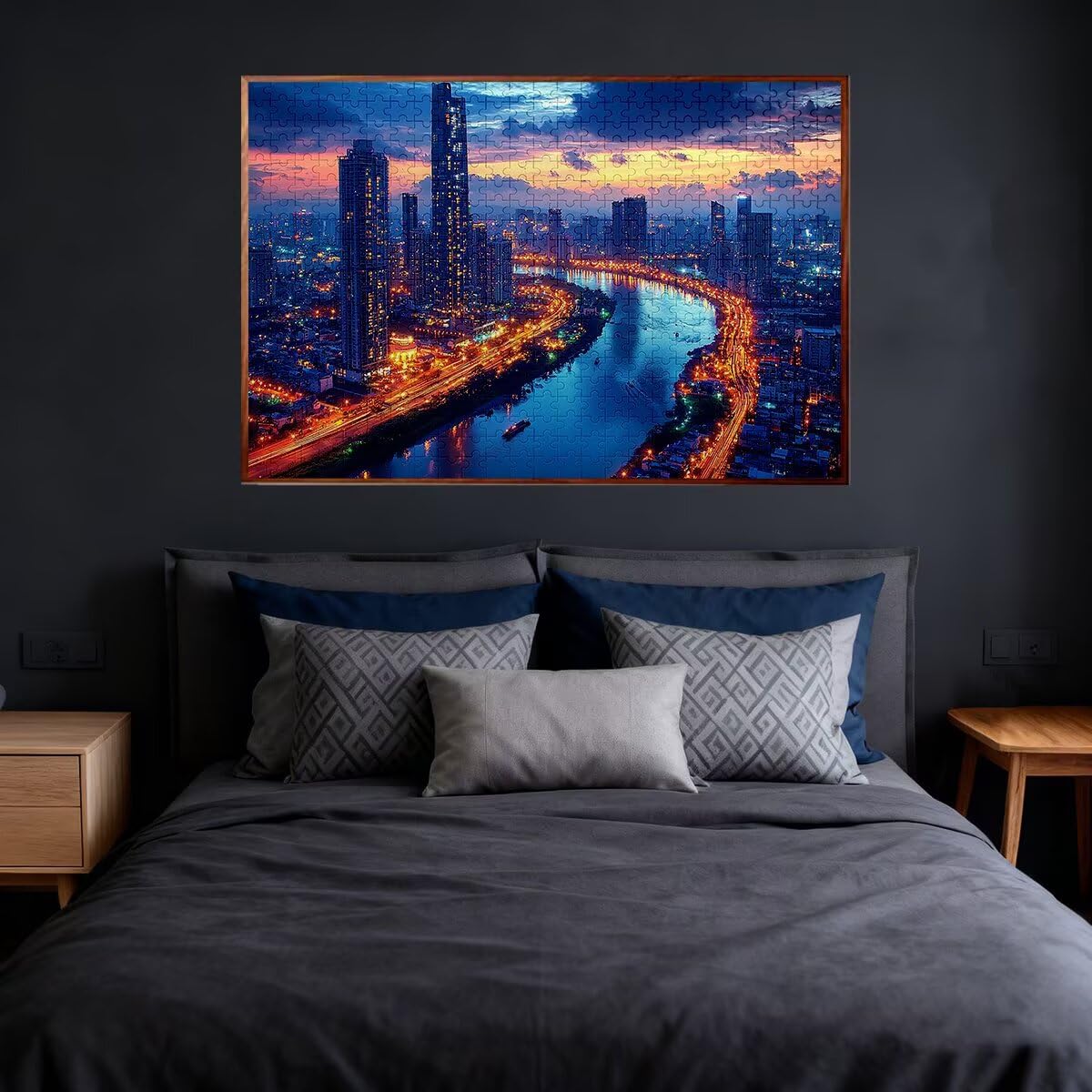 Puzzle 5000 sztuk krajobrazy, puzzle miasto, puzzle dla dorosłych kreatywna rozrywka, drewniane puzzle z pudełkiem prezentowym, klasyczne puzzle zabawki edukacyjne, oryginalne prezenty dla kobiet