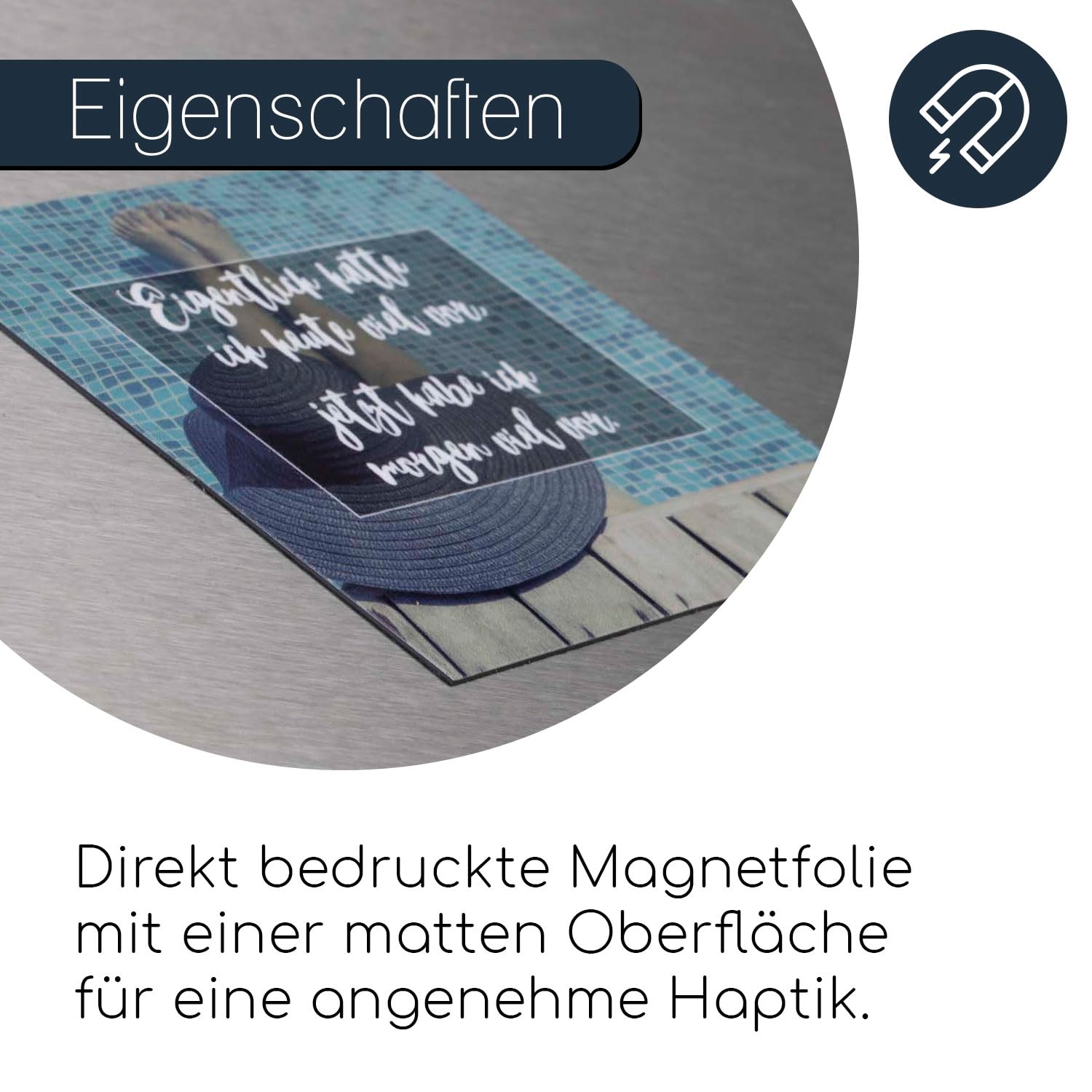 Detailverliebt,set di 10 calamite con frasi in lingua tedesca, di forma quadrata e adatti per il frigorifero, per le bacheche o le lavagne magnetiche, dimensioni 95 x 95 mm DV:185 10