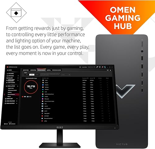 Miniatura 10 de HP Victus - Paquete de escritorio para juegos de 15L, Intel Core i5-13400F de 13 generación, 8 GB de RAM, SSD de 512 GB, gráficos NVIDIA GeForce RTX