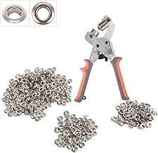 BIZOEPRO Handheld Grommets Punching Machine Manual Hole Punch Pliers Grommet Machine Hand Press Tool W/with 500 Silver Grommets of 3/8 Inch (10mm) Eyelets - coolthings.us