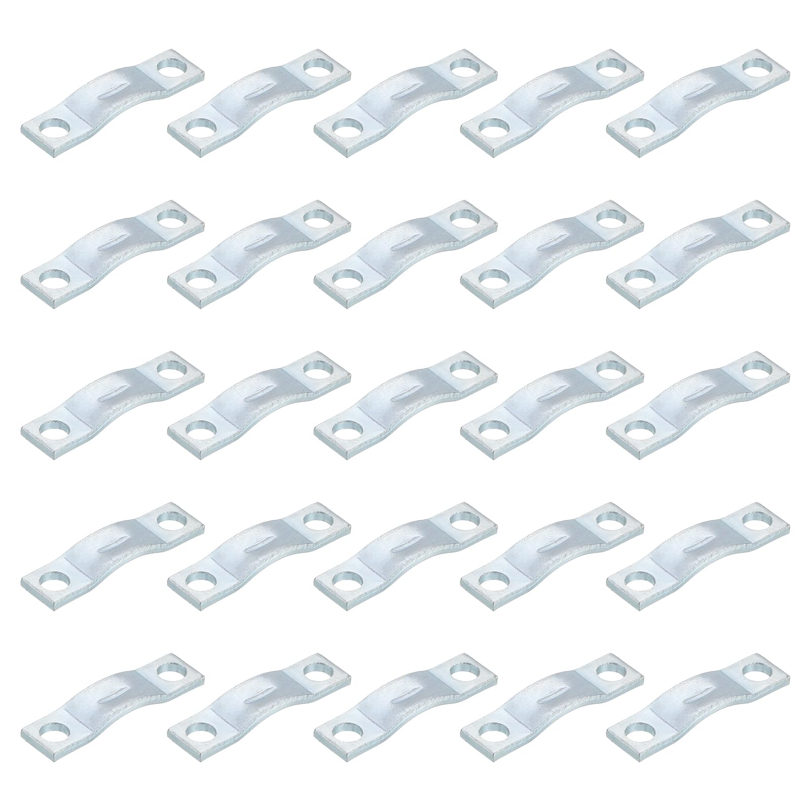 uxcell 25Pcs Rigid Pipe Strap Fit M3 (1/8") Tube OD, 2 Holes Carbon Steel Tension Tube Clamp, U Bracket Tube Clip for Pipe or Cable Fixing, Silver