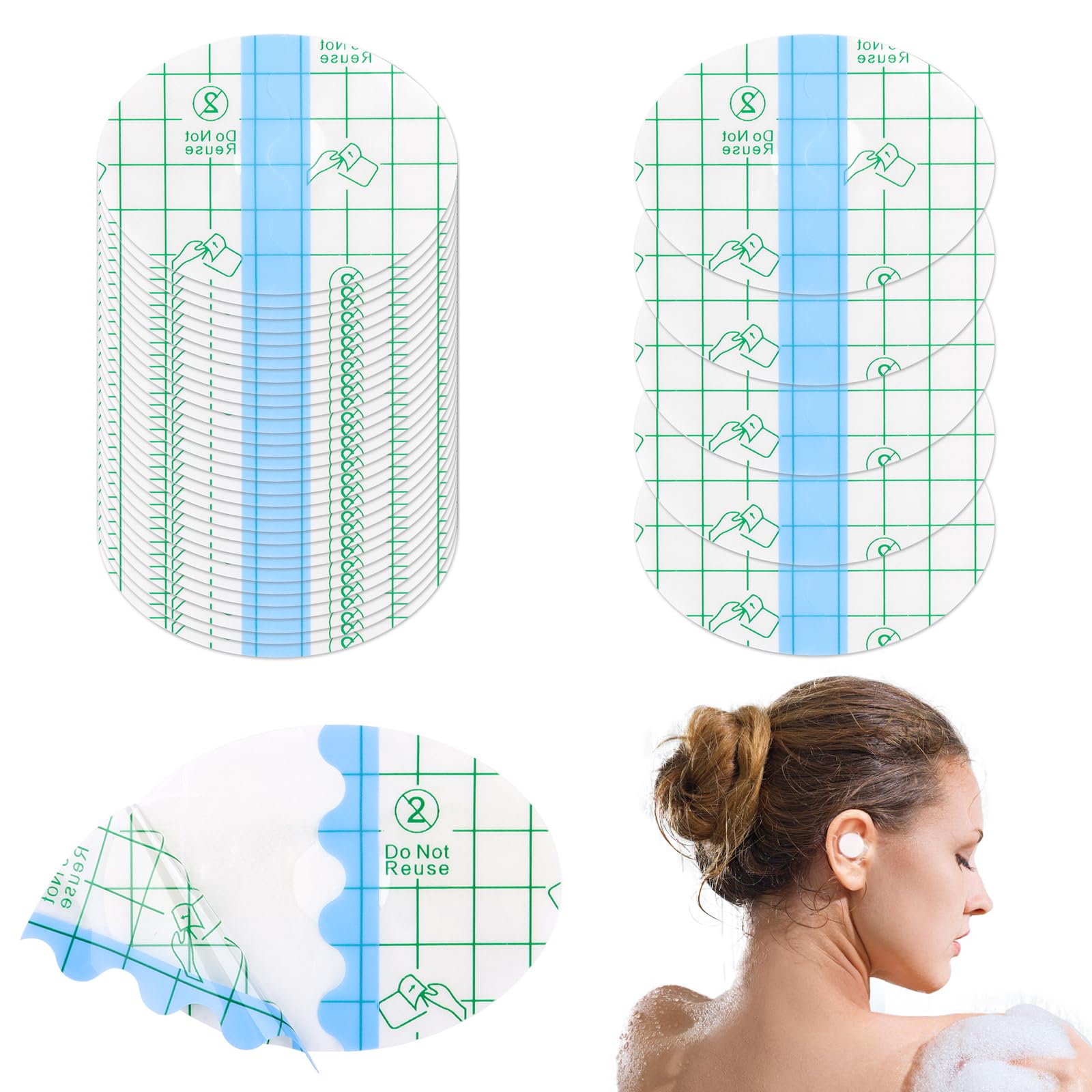 Orejeras para Ducha Impermeables 60 Piezas Tapones para los Oídos Natación Adultos Adolescentes