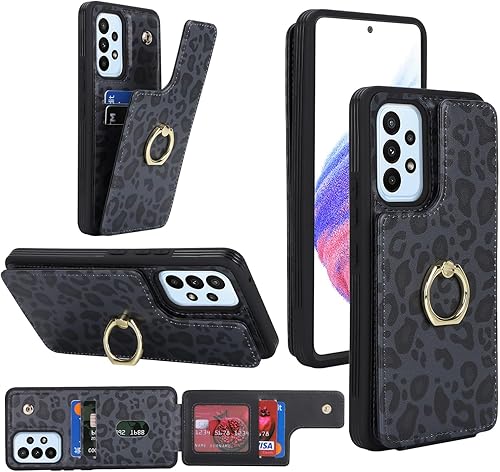 Miniatura 2 de Lipvina Funda para Samsung Galaxy A53 5G con tarjetero, Galaxy A53 5G funda tipo cartera para mujer, tarjetero de crédito, soporte de anillo y