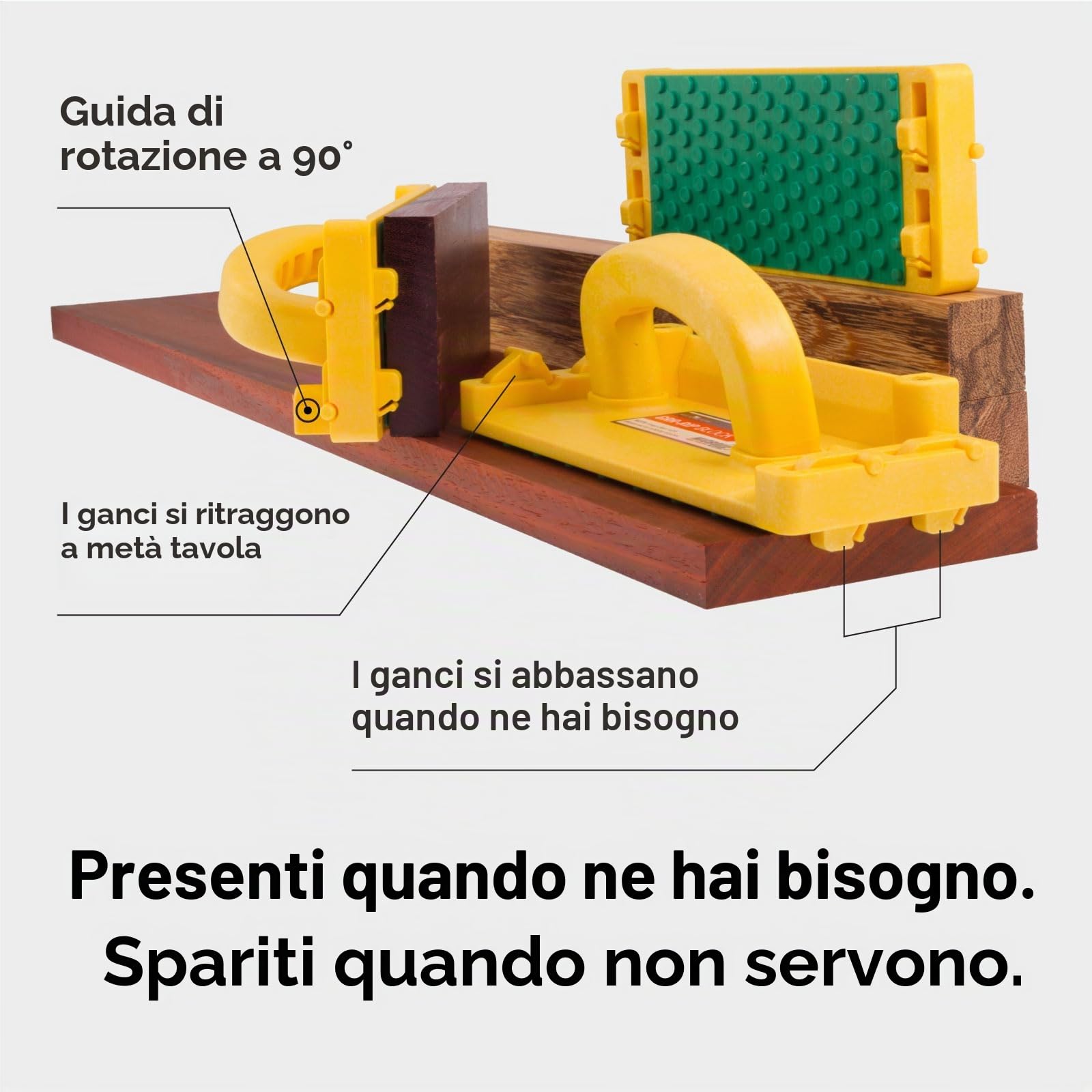 MICROJIG - Blocco di spinta intelligente GRR-RIP per tavolo da trottola, falegname e seghe a nastro