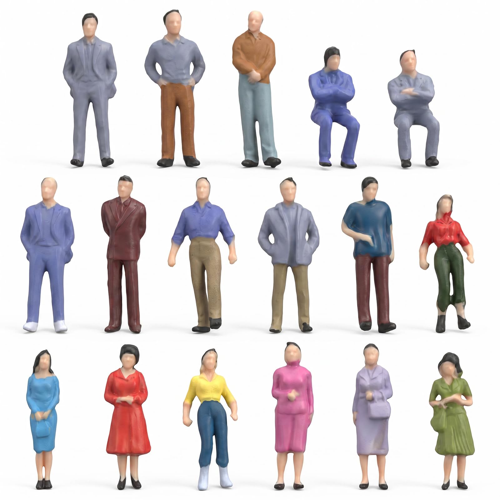 50pcs Mini People Figurines 1:50 Mini Architectural Painted Figure Model