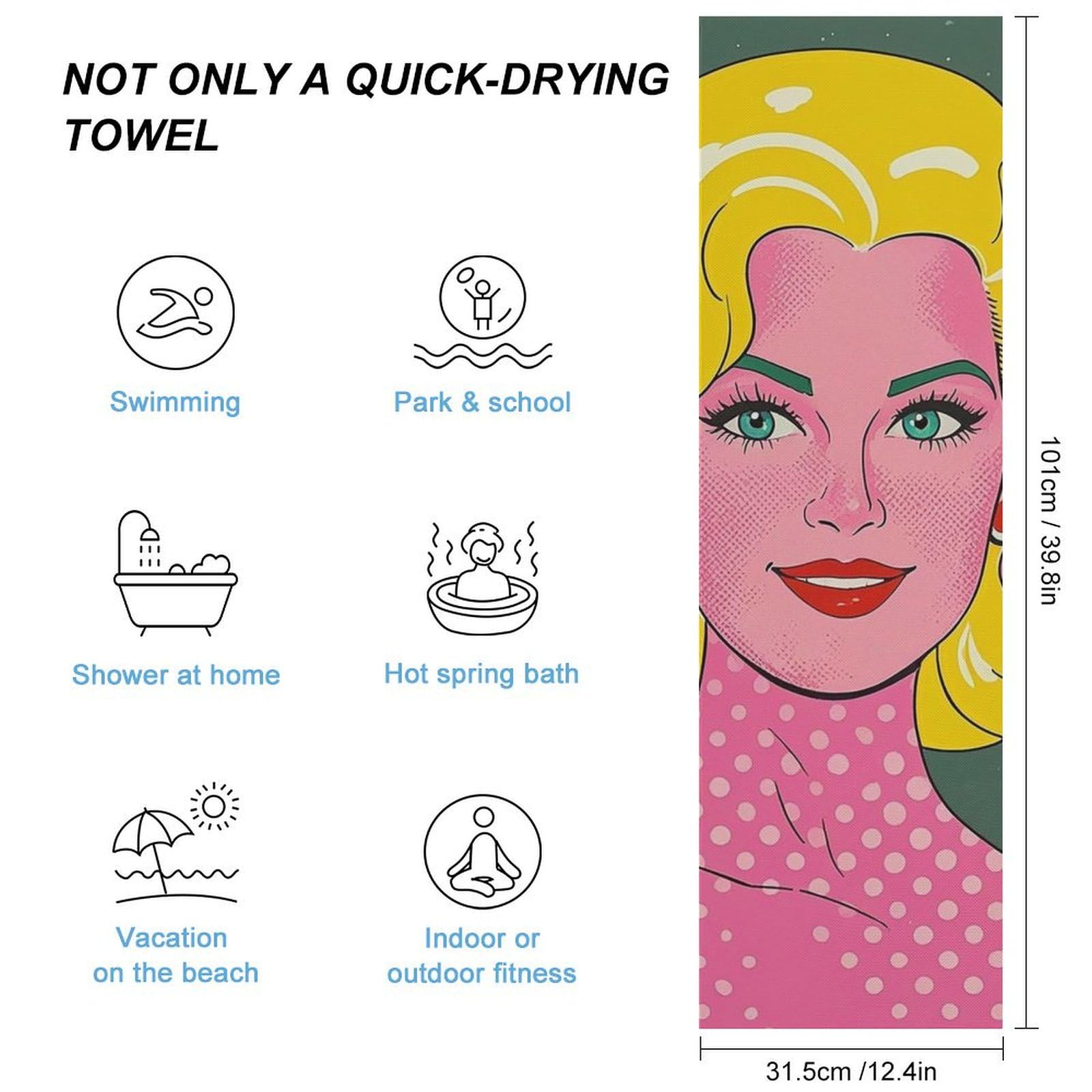 FHESDCW Blonde Towel Quick Dry Ice Towels for Hot Weather Breathable Camping Towels Sweat Super Absorbent Bathroom Towel for Gym Yoga Pilates Exercise