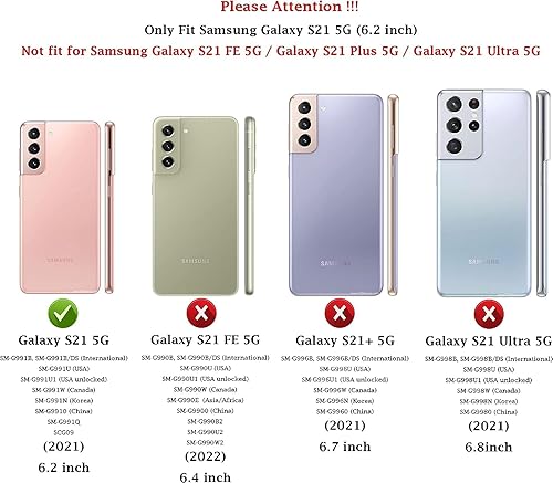 Miniatura 2 de Jeylly Funda para Samsung Galaxy S21 no para S21 Plus y S21 Ultra, resistente a prueba de golpes, antiarañazos, parte trasera dura, para Galaxy S21