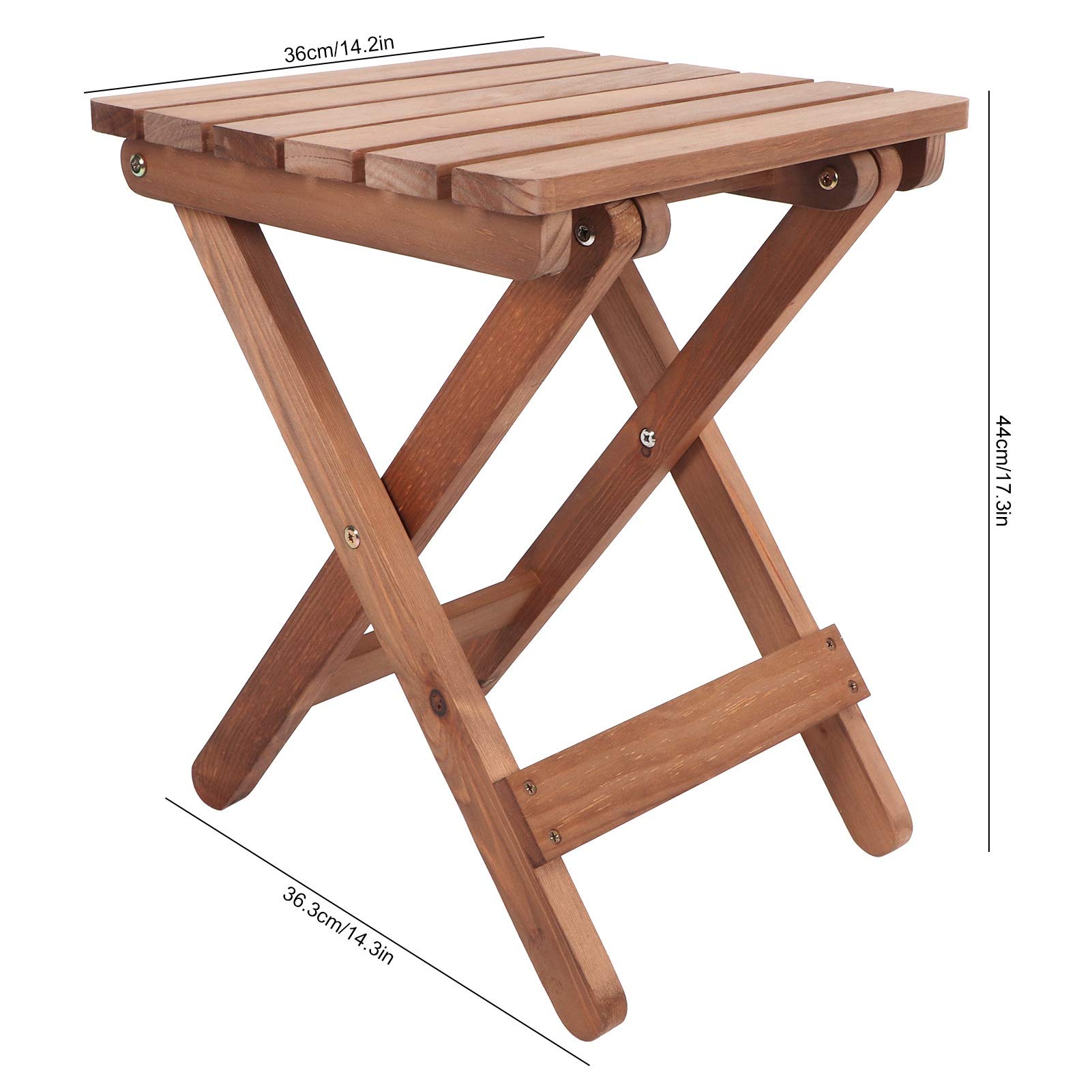 Yosoo Health Gear Taburete Plegable Taburete Bajo de Madera 36 X 44 X 36,3 Cm Silla Plegable con Diseño sin Instalación, Esquinas Redondeadas y Soporte Estable de 4 Patas para Niños, Hogar, Jardín,