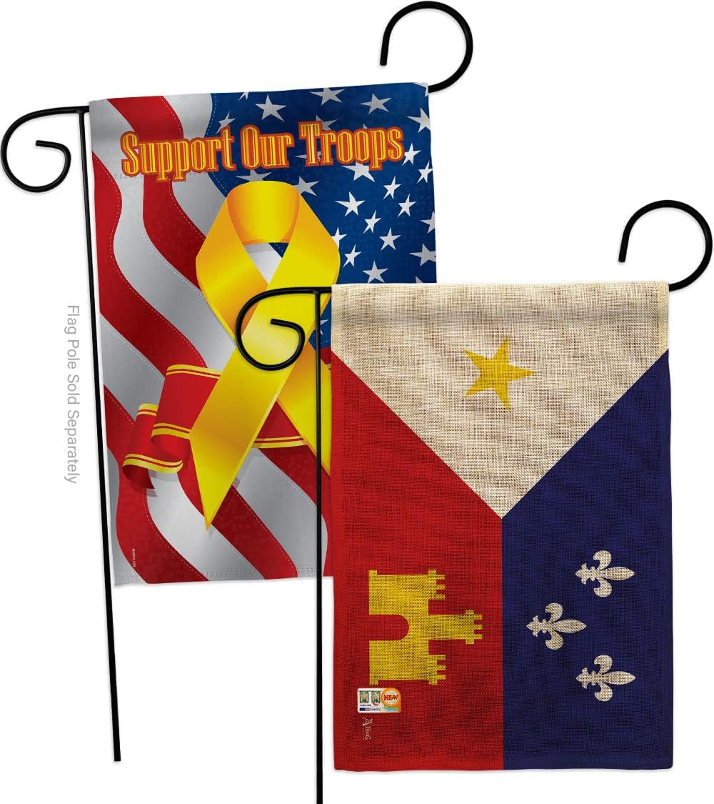 Acadiana Garden Flags 2pcs Pack Regional Nationality Nation International World Country Particular Area Small Decorative Gift Yard House Banner Made In USA 13 X 18.5